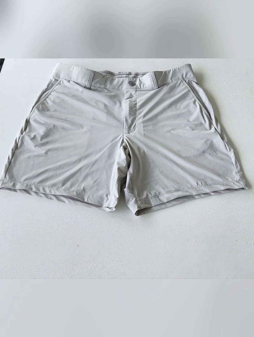 johnnie-O Light Gray Flat Front Shorts